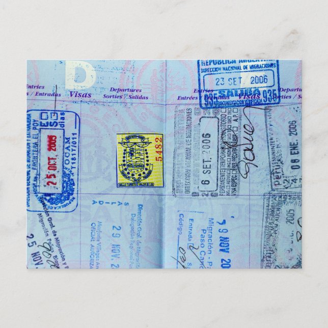 Carte Postale Fermeture des timbres de passeport (Devant)