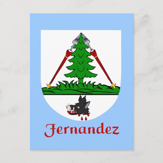 Carte Postale Fernandez Family Heraldique Shield (Devant)