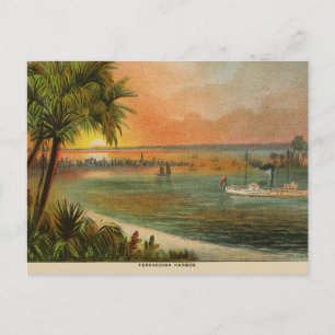 Carte Postale Fernandina Harbor Amelia Island Floride vintage