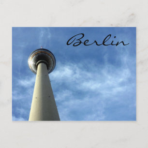Carte Postale fernsehturm bleu berlin