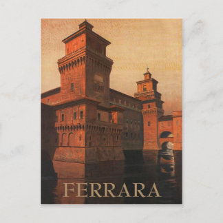 Carte Postale Ferrare, château d'Este, Italie. Voyage vintage