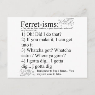 Carte Postale Ferret-ismes & Sayings
