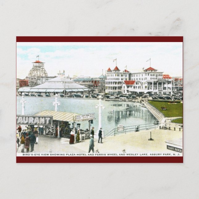 Carte Postale Ferris Wheel, Asbury Park, NJ Vintage (Devant)