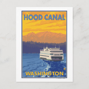 Carte Postale Ferry and Mountains - Hood Canal, Washington