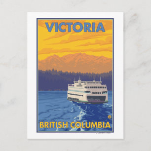 Carte Postale Ferry and Mountains - Victoria, C.-B. Canada