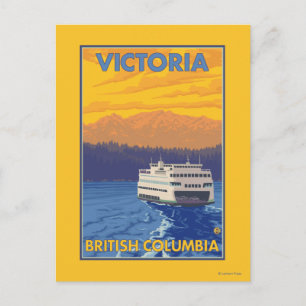 Carte Postale Ferry and Mountains - Victoria, C.-B. Canada