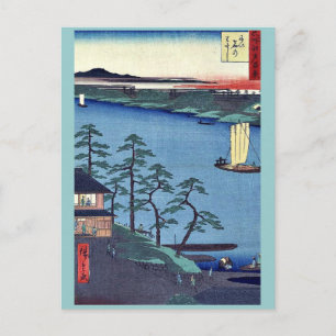 Carte Postale Ferry Niishuku par Andō, Hiroshige Ukiyo-e. 