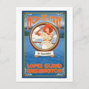 Carte Postale Ferry pour femme - Lopez Island, Washington
