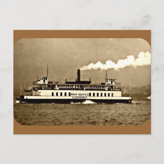 Carte Postale Ferry Sepia Steamboat (Devant)