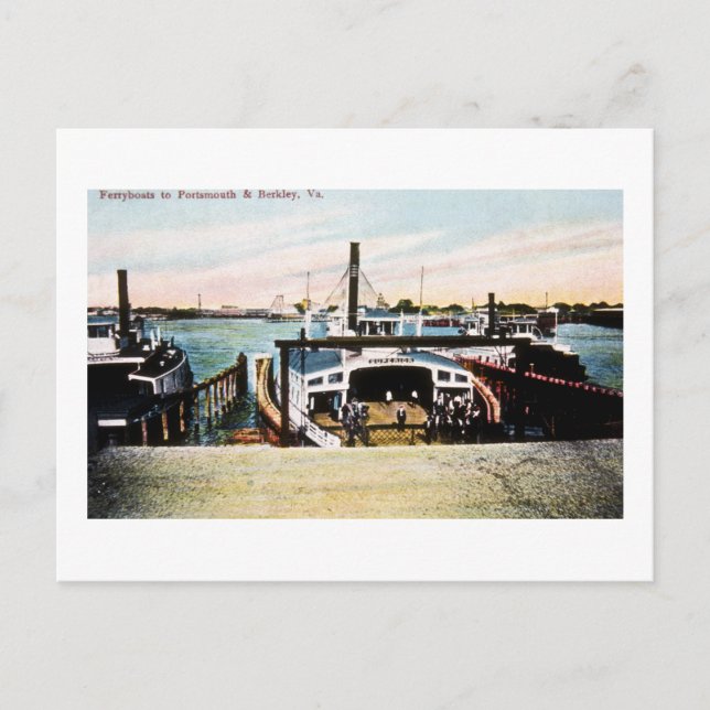 Carte Postale Ferryboats à Portsmouth & Berkely, VA (Devant)