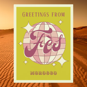 Carte Postale Fès Maroc vacances rétro vert