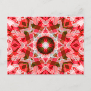 Carte Postale Festif rouge vert géométrique Cosy Christmas Star