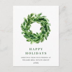Carte Postale Festin Pine Branche Wreath Christmas Corporate