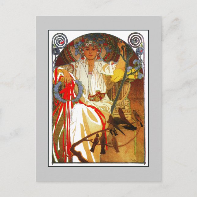 Carte Postale Festival Art Nouveau Alfons Mucha Spring (Devant)