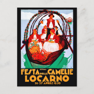 Carte Postale Festival Camellia, Locarno, Suisse, vintage