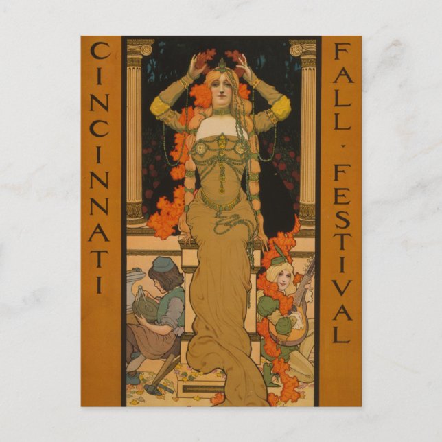 Carte Postale Festival d'automne Cincinnati Art Nouveau (Devant)