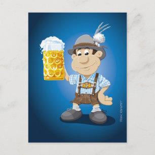 Carte postale FESTIVAL DE BIÈRE Lederhosen Cartoon