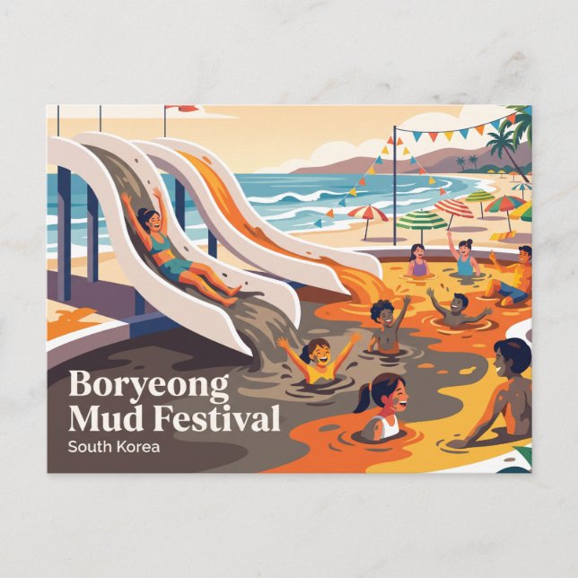Carte Postale Festival de boue de Boryeong Corée du Sud (Devant)