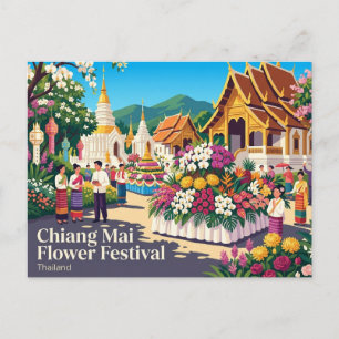Carte Postale Festival des fleurs de Chiang Mai en Thaïlande