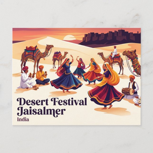 Carte Postale Festival du désert Jaisalmer Inde (Devant)