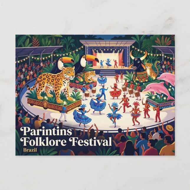 Carte Postale Festival folklorique de Parintins Brésil (Devant)