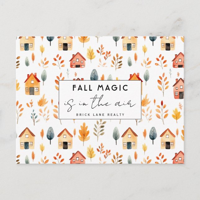 Carte Postale Festive Automne Feuilles Maison Immo Promotion (Devant)