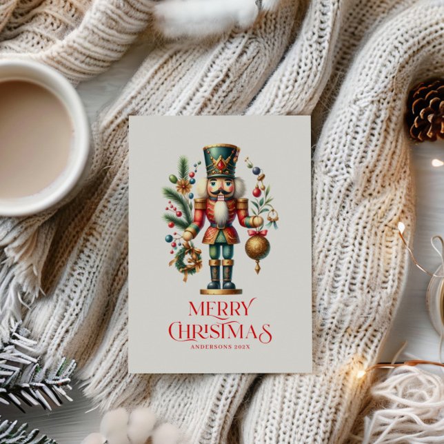 Carte Postale Festive Christmas Nutcracker Custom Photo (Créateur téléchargé)