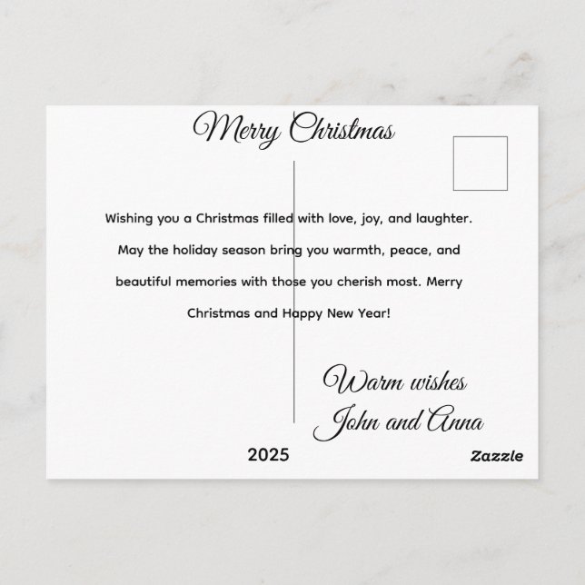 Carte Postale Festive Christmas Tree Holiday Greeting Card (Dos)