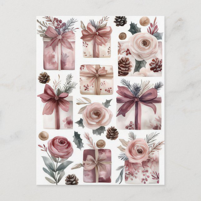 Carte postale Festive et élégante de Noël (Devant)
