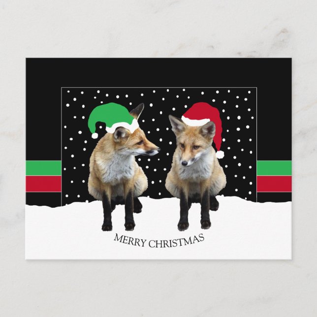 Carte postale Festive Fox Cubs Holiday (Devant)