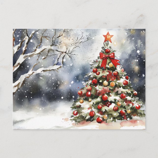 Carte Postale Festive Noël Salutation vintage Noël Scène (Devant)