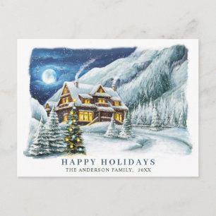 Carte Postale Festive Pays Maison de vacances Noël Salutation