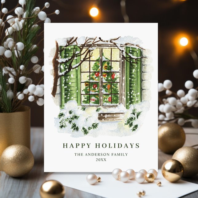 Carte Postale Festive Pays Maison de vacances Noël Salutation (Créateur téléchargé)