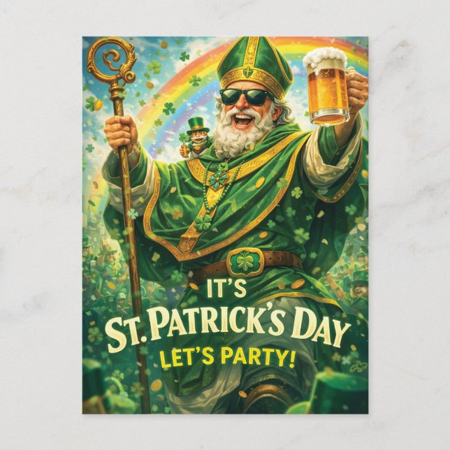 Carte Postale Festive St. Patrick's Day Party Illustration  (Devant)