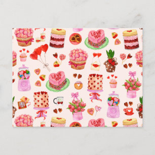 Carte Postale Festive Valentines Day Sweets, Cakes, and Desserts
