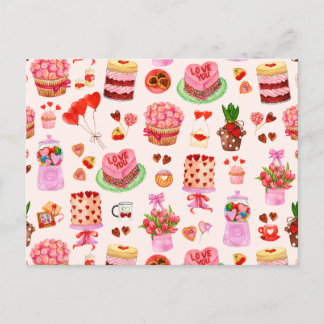 Carte Postale Festive Valentines Day Sweets, Cakes, and Desserts