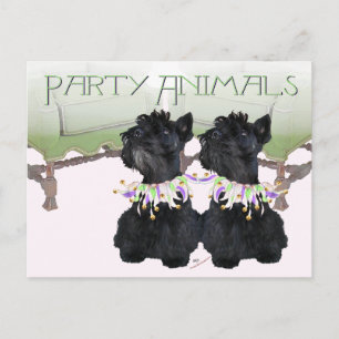 Carte Postale Fête Animale des Terriers Écossais