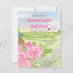 Carte Postale Fête annuelle de golf en plein air Pivoines sur te