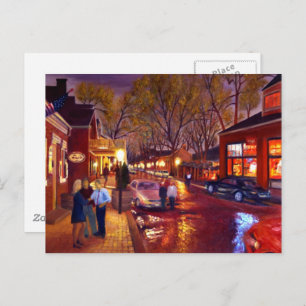 Carte Postale Fête avec violet rouge jaune bleu