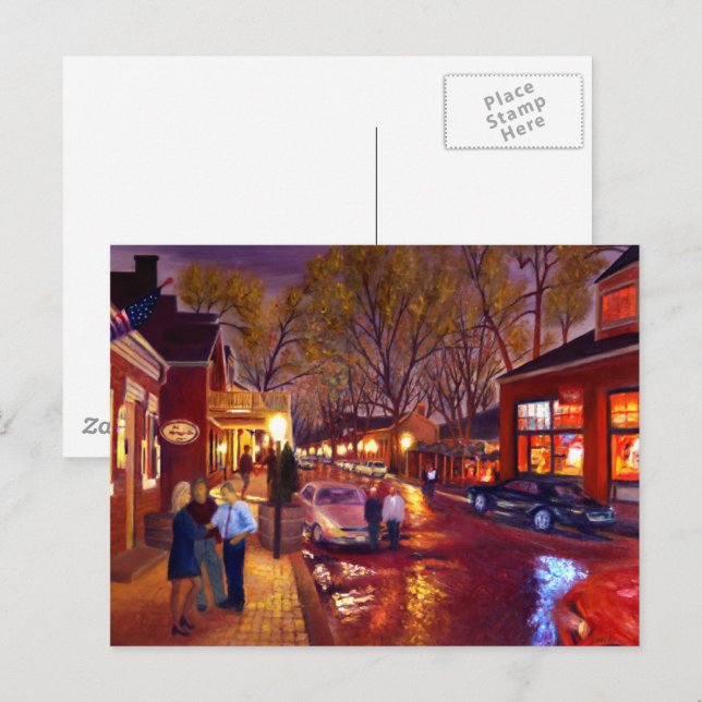 Carte Postale Fête avec violet rouge jaune bleu (Devant / Derrière)