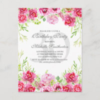 Fête d'anniversaire 30 ans femme fleurs rose vif