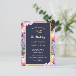 Carte Postale Fête d'anniversaire 70 ans Fleur printanière festi