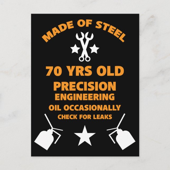 Carte Postale Fête d'anniversaire 70 ans Septuagénaire  (Devant)