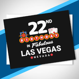 Carte Postale Fête d'anniversaire à Las Vegas - 22e anniversaire