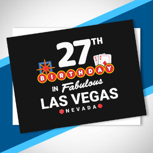 Carte Postale Fête d'anniversaire à Las Vegas - 27 ans à Vegas
