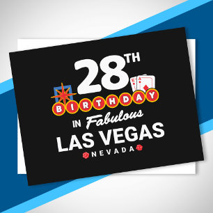 Carte Postale Fête d'anniversaire à Las Vegas - 28 ans à Vegas