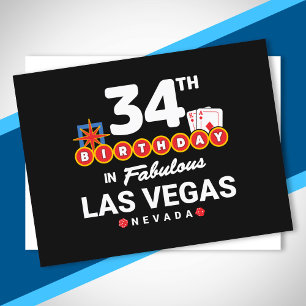 Carte Postale Fête d'anniversaire à Las Vegas - 34e anniversaire