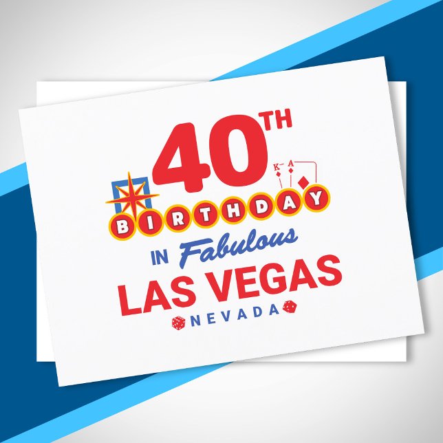 Carte Postale Fête d'anniversaire à Las Vegas - 40e anniversaire (Créateur téléchargé)