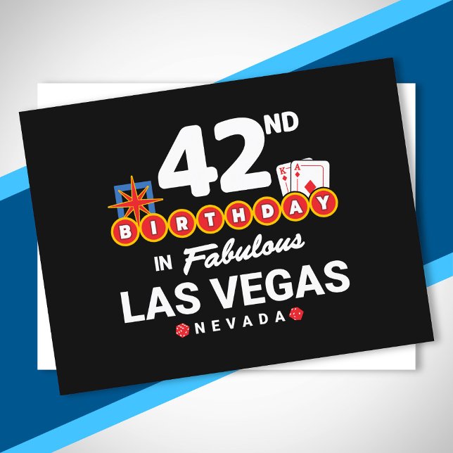 Carte Postale Fête d'anniversaire à Las Vegas - 42e anniversaire (Créateur téléchargé)