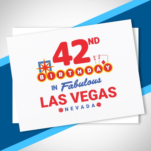 Carte Postale Fête d'anniversaire à Las Vegas - 42e anniversaire (Créateur téléchargé)
